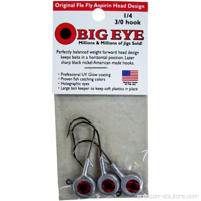 Fle-Fly Big Eye Jig Head, 1/4 oz, Natural 557447119